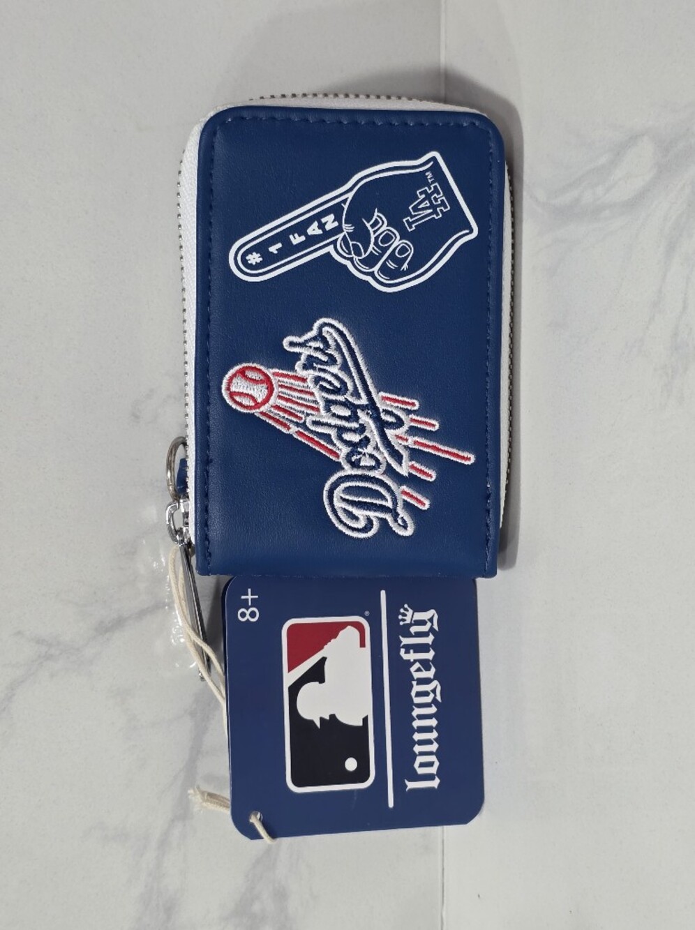 LOUNGEFLY MLB LA Dodgers Patches Accordion Zip Around Wallet